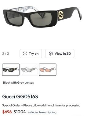 Gucci Black Sunglasses with Gold Temple Medallions